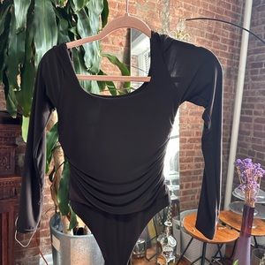 Pretty little thing brown body con body suit size 4